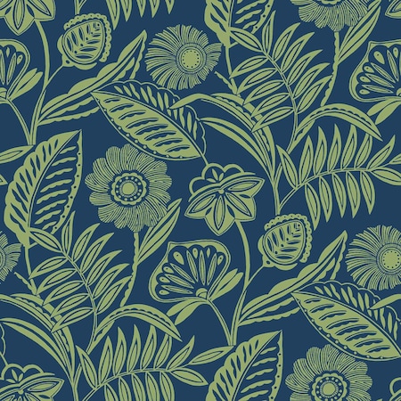 A-Street Prints Alma Blue Tropical Floral Wallpaper 2969-87527