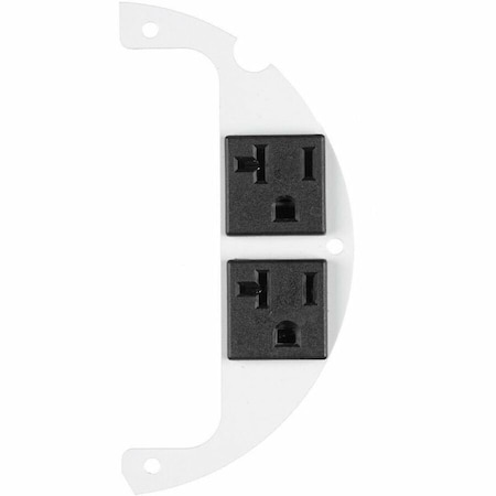 Hubbell Wiring Device-Kellems Recessed 6" Series, Sub Plate, 40% Right Side, (2) 20A Pre-Wired Receptacles, 1 Circuit, 18" Leads S1R6SPZ