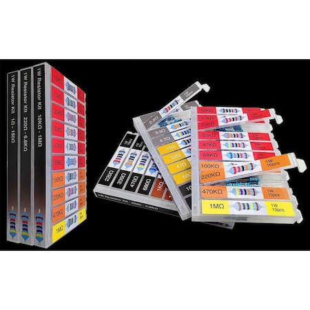 Florida Tools 1W 30 Types Metal Film Resistor Assortment Kit for Led Lights 300pcs FT931A