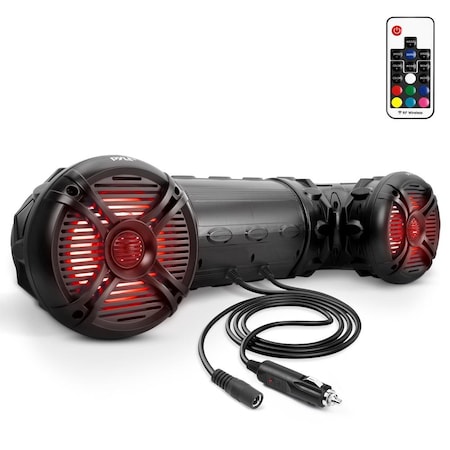 Pyle Bluetooth Speakers 800 Watt 6.5 Inch Amplified Sound System with Multi-Color LED Lights, Waterproof PLATV65BT