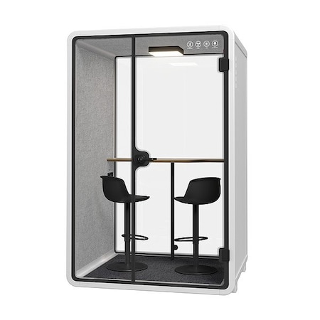Flexispot Office Pod, Aluminum, White, 59 in W P2FW-KIT