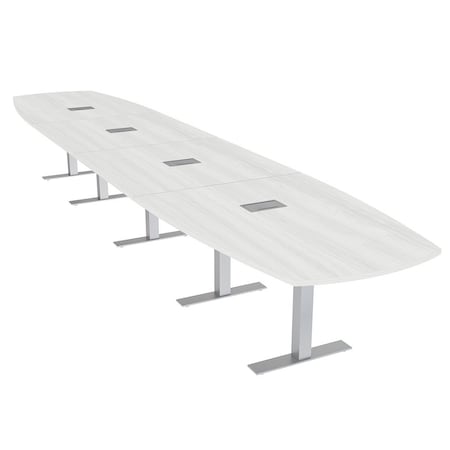 Skutchi Designs Arc Boat Conference Table With Power, 48 in W, 216 in L HAR-ABOT-48X216-T-WA7976-ESIL