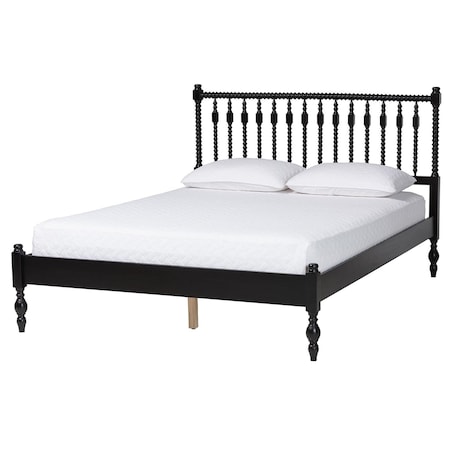 Baxton Studio Callison Spindle Platform Bed, Black, Queen 271-14732-ZORO