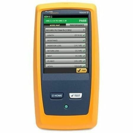Fluke Networks CableAnalyzer DSX2-5000 Cable Tester, Copper Cable Certification, Touchscreen, Wi-Fi DSX2-5000