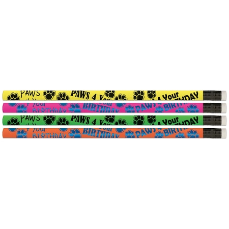 Musgrave Pencil Co Paws 4 Your Birthday Pencils, 144PK D2571/12