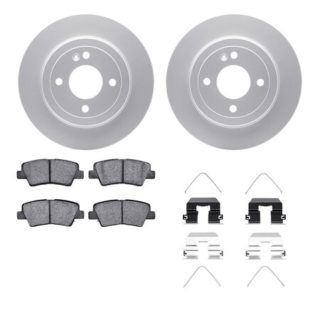 Dynamic Friction Co DFC GEOSPEC Coated Rotors with 5000 Brake Pads - Ceramic and Hardware 4512-03162