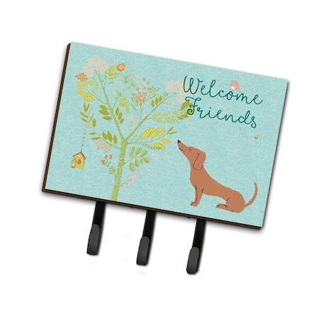 Carolines Treasures Welcome Friends Red Dachshund Leash or Key Holder, 6 x 2 x 9 in. BB7631TH68