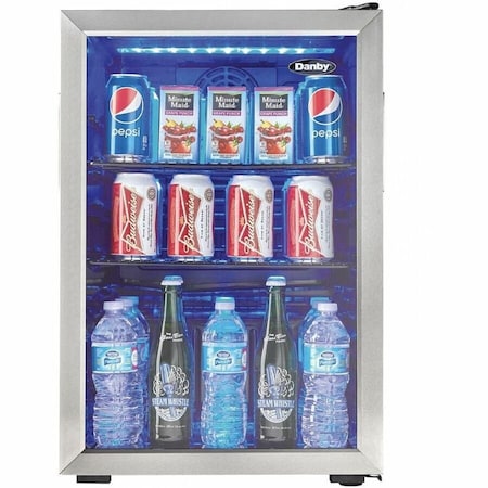 Danby Products Danby Beverage Center, 1 Glass Door, 2.6 Cu.Ft Capacity DBC026A1BSSDB