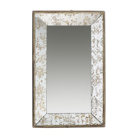 Homeroots 20" Silver Glass Framed Accent Mirror 484982