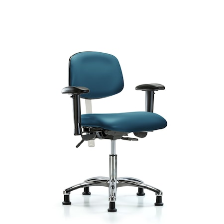 Blue Ridge Ergonomics Vinyl Clean Room Chair, Adjustable Arms BR-NCR-VDHCH-CR-T1-A1-RG-8801