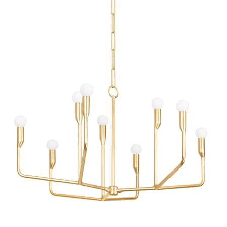 Troy Lighting Norman 9 Light Chandelier 32 In. Vintage Gold Leaf F9232-VGL