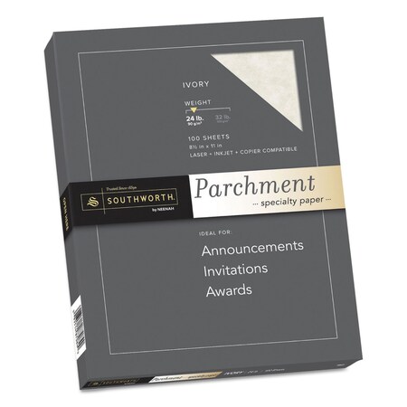 Southworth Paper, Parchment, 24No, Ivory, PK100 P984CK
