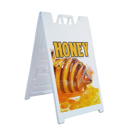Signmission Honey, A-Frame & 2 Sign Inserts, Heavy-Duty Plastic Frame SBHD-C-2436-Honey