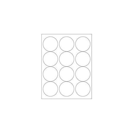 Bubblefast 2 1/2'' Glossy White Circle Laser Labels-12 Labels per Sheet BFLL303