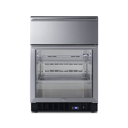 Summit 24in Wide Built-In Commercial Beverage Refrigerator With Top Drawer SCR615TD