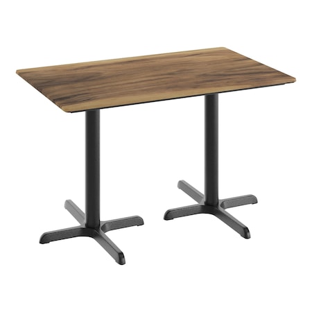 Flash Furniture Commercial 48x30 Natural HPL Tabletop with Black Table Height X Base ST-REC3048-NAT-T2230-GG