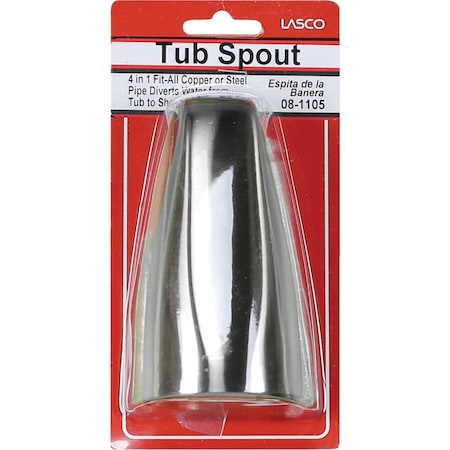 Westlake Pipe & Fittings 4-Way Satin Nickel Bathtub Spout with Diverter 08-1105