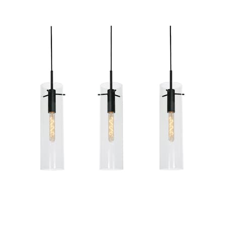 Afx Vista 3-Light Linear Pendant, 60W, Black VSAP05MBBKLNR3