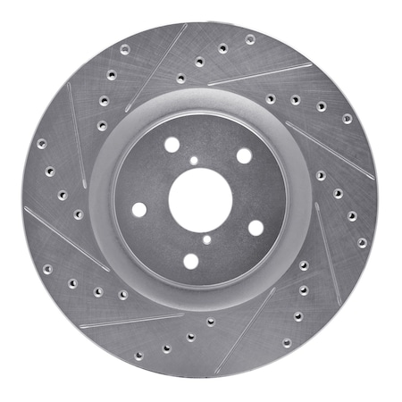 Dynamic Friction Co DFC Brake Rotor - Drilled and Slotted - Silver 631-13043L