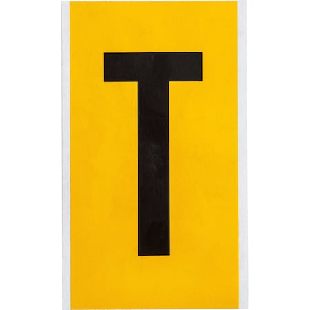 Brady Outdoor Vinyl 6 in Black on Yellow Letters T Card 1570-T