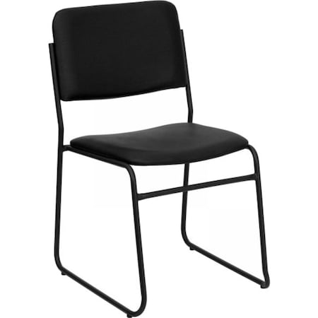 Flash Furniture Stack Chair, Sled Base, Black Vinyl XU-8700-BLK-B-VYL-30-GG