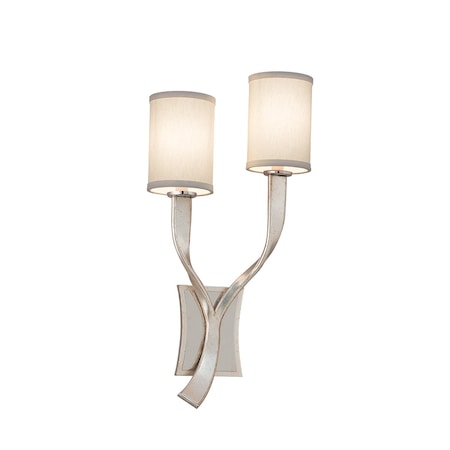 Corbett Lighting Roxy 2 Lt. Wall Sconce 12 In. Modern Silver Finish With Polished Stainless Accents 158-12-SL/SS