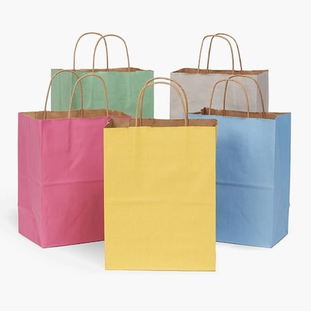 Nashville Wraps Shadow Stripe Kraft Bags, Cub Color Assortment, 25PK SSAC