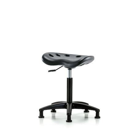 Blue Ridge Ergonomics Poly Tractor Stool, Med Bench, Glides, Black BR-PTMBSL-RG-NF-RG-BLK
