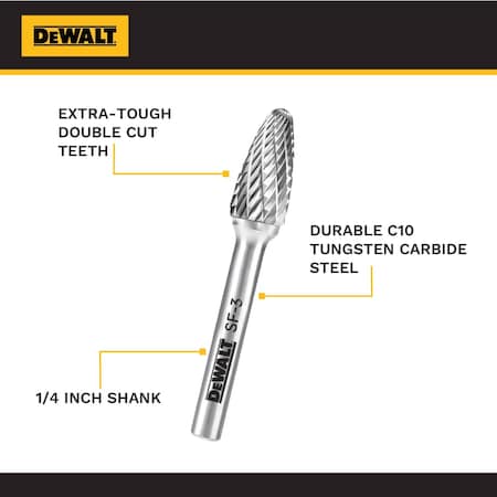 Dewalt SINGLE CARBIDE BURR SIZE SF-3 DXCBTJSF3