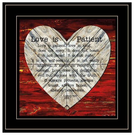 Homeroots Love is Patient 2 Black Framed Print Wall Art 404785