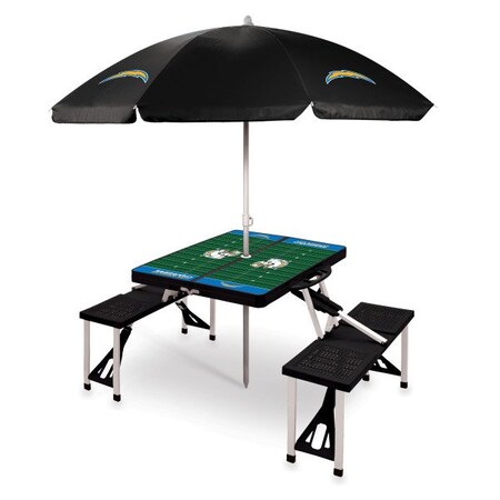 Picnic Time Family Of Brands Picnic Table Sport - Umbrella - Los Angeles Chargers (Black) 811-02-175-345-2