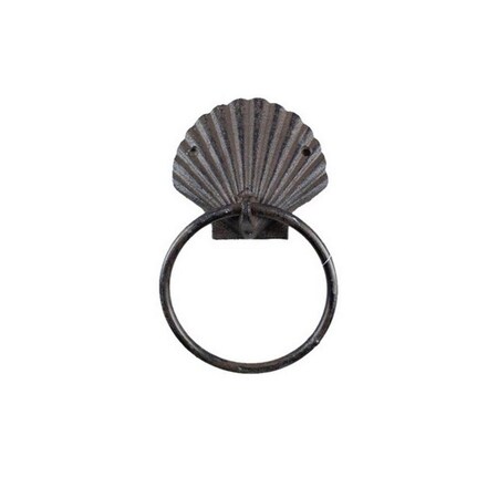 Handcrafted Decor Cast Iron Seashell Towel Holder- 8.5 in. K-0102F-cast iron
