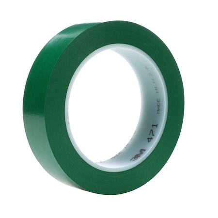 3M Floor Marking Tape, vinyl, No Legend, Green, 3/4 in W., 5.2 mil Thickness 471