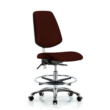 Blue Ridge Ergonomics Clean Room Chair Vin Med Ben Chair, Med, Bk, Burg, CL100, No Arms, 22" to 29" Height, Vinyl, Burgundy BR-NCR-VMBCH-MB-CR-T1-A0-CF-CC-8569