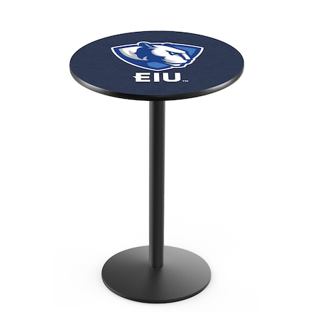 Holland Bar Stool Co 42" Blk Wrinkle Eastern Illinois Pub Table, 36" dia. Top L214B4236EastIL