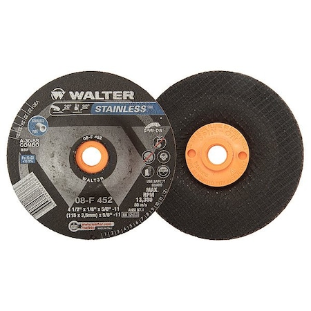 Walter Angle Grinder Grinding Wheels, PK25 08F452