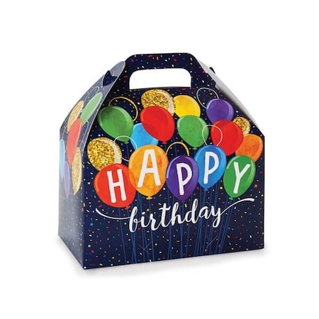 Nashville Wraps Happy Birthday Balloons Gable Box, 8.5x4.75x5.5, 6PK HBBGB