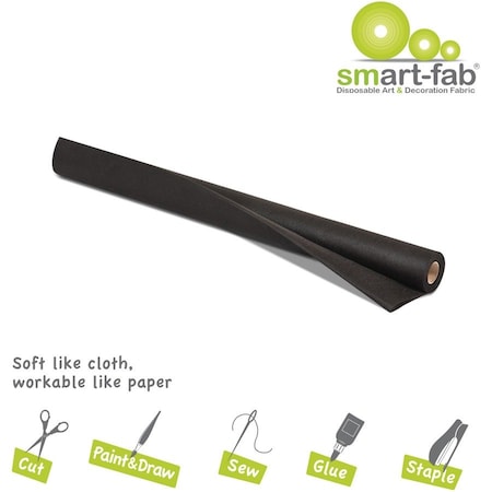 Smart-Fab Disposable Art + Decoration Fabric Roll, 24in x 18 ft, Black, PK3 SMF1U382401820