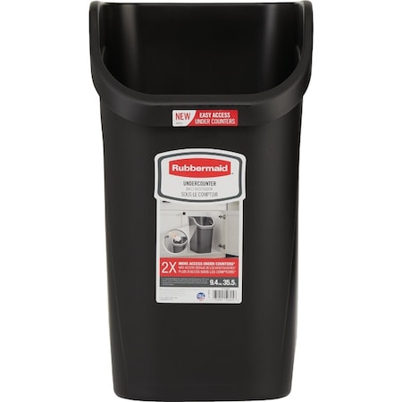 Rubbermaid 9.4 Gal. Black Undercounter Wastebasket 2111429