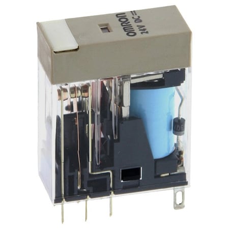 Omron General Purpose Relay, Square, 21.6 mA, 8 Pins, Plug-in G2R-2-SD DC24(S)