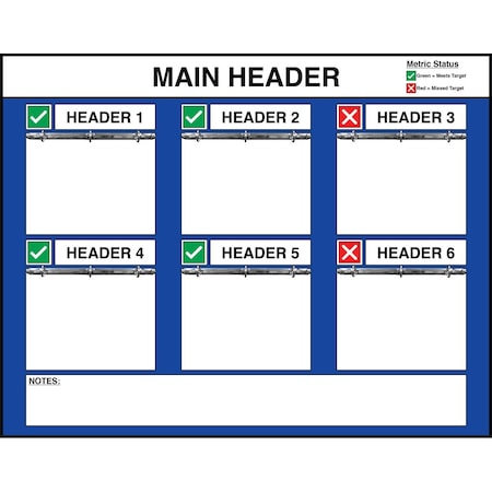 5S Supplies Lean Metric Board 46in x 36in 3-RING LMB-4636-3RING-NOSTAND-STANDARD