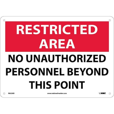 Nmc Restricted Area No Unauthorized Personnel Sign, RA22AB RA22AB