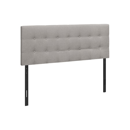 Homeroots Gray Linen Blend Upholstered Queen Headboard 490180
