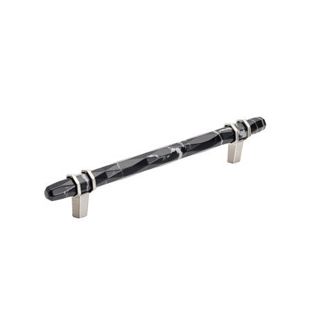 Amerock Carrione 6-5/16 in 160 mm Center-to-Center Marble Black/Satin Nickel Cabinet Pull BP36650MBKG10