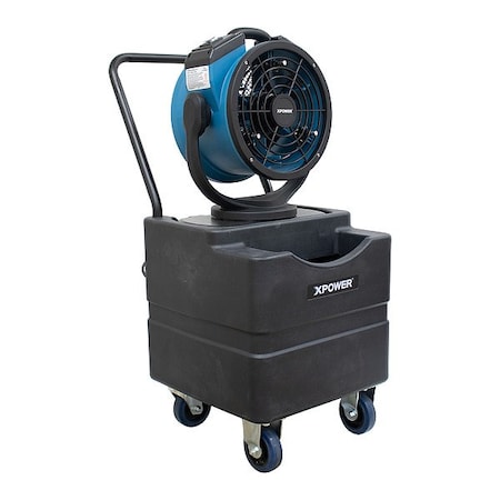 Xpower Industrial Misting Fan, Floor, Pedestal Mount, Not Applicable Blade Dia, 115V AC, 1,000 cfm FM-68WK
