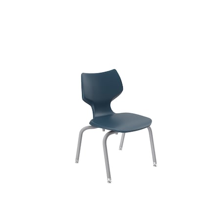 Flavors 14" B Stack Chair, Platinum Frame, Nylon Glide, Navy 11847