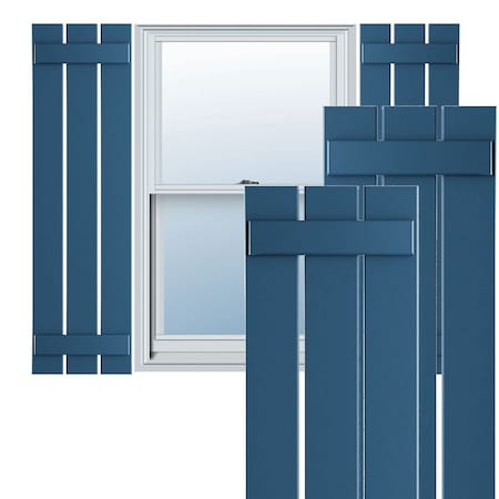 Ekena Millwork True Fit PVC Three Board Spaced Board-n-Batten Shutters, Sojourn Blue , 17 1/8W x 51H, PR TFP101SBF17X051HB