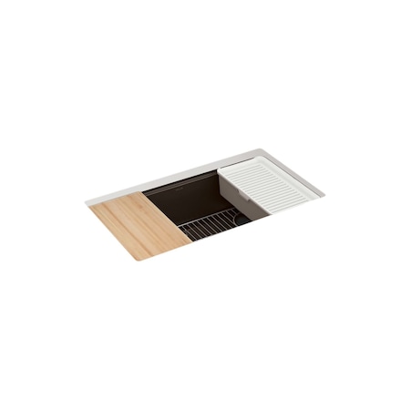 Kohler Billings 32-1/2 undermount single-bowl workstation kitchen sink Matte Brown 33710-PC-CM2