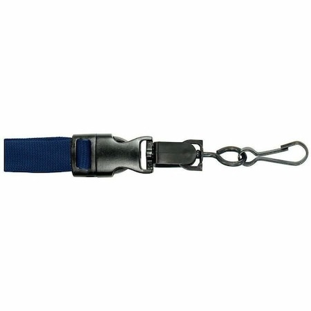 Brady LANYARD STANDARD, NAVY, 5/8in 16MM OPTIWEAVE, WITH DTACH SWIVEL HOOK ATTACHMENT, BREAK-AWAY ONLY 2135-4647