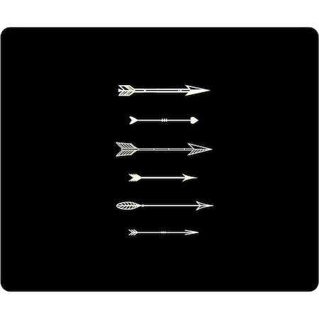 Centon OTM Hipster Prints Black Mouse Pad, Shooting White Arrows OP-MPV1BM-HIP-19